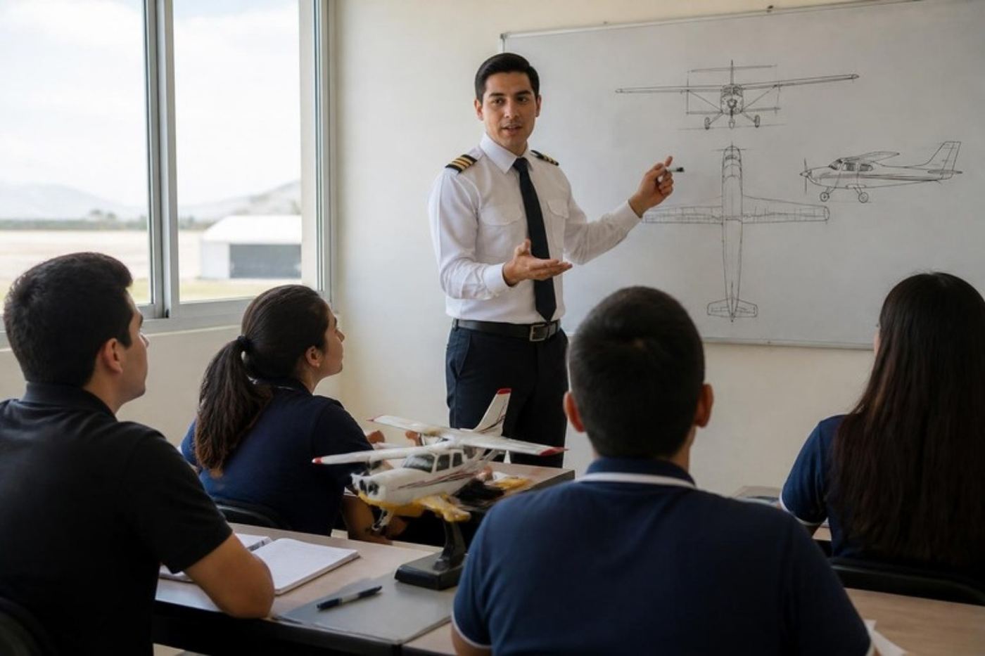 Clase de teoría con instructor